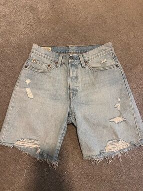 Levi's Light Blue Distressed Women's Jean Shorts